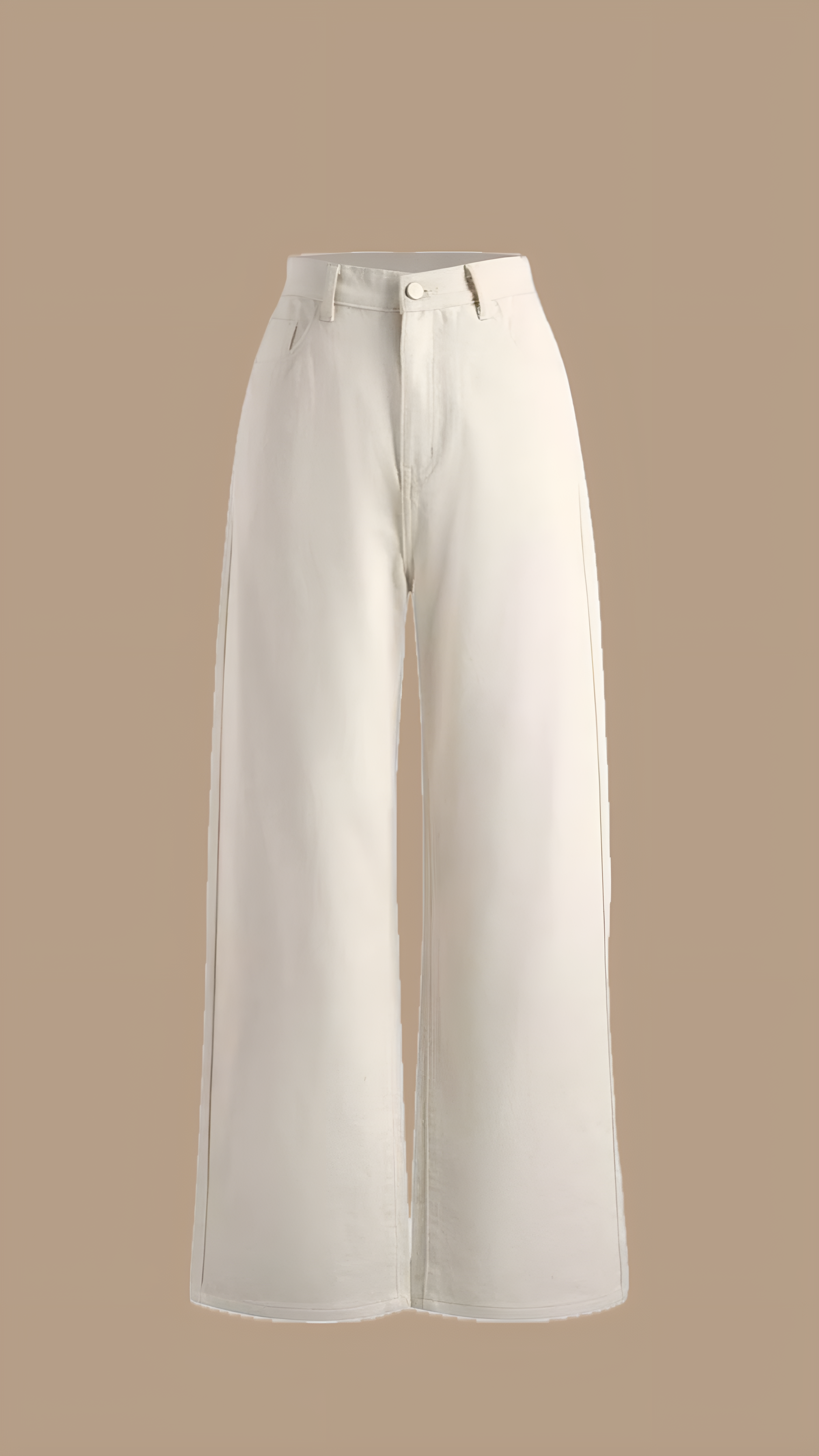Cream Wide-Leg Pants